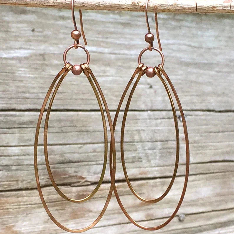 Pendientes de aro de bronce vintage
