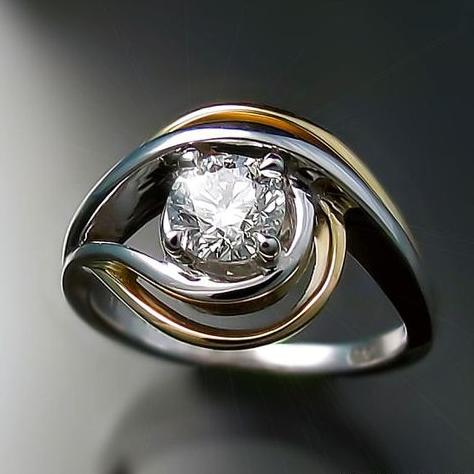 Bague œil vintage en argent et zircone