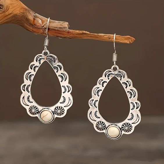 Pendientes vintage de perlas huecas