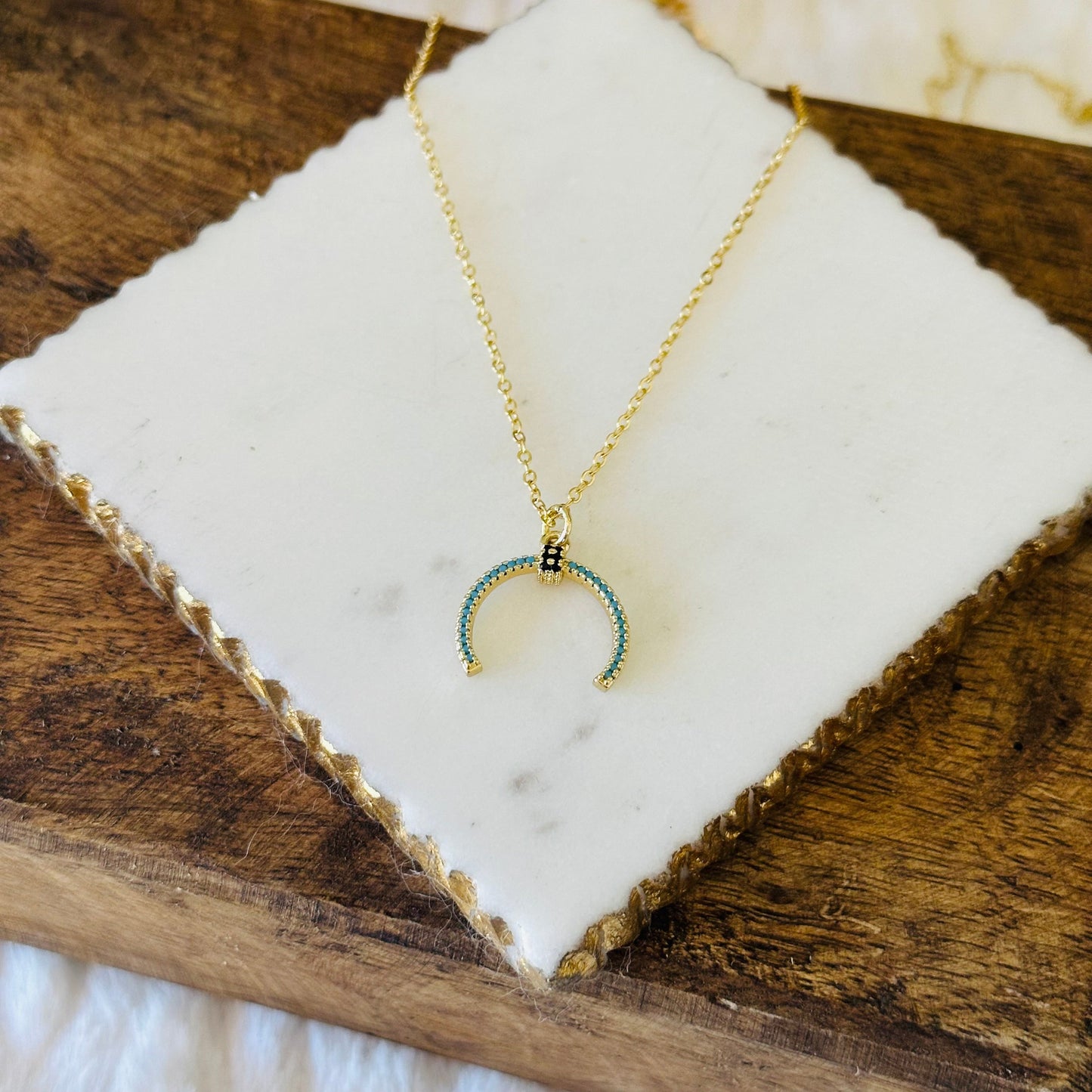 Collar de cuerno turquesa Elda