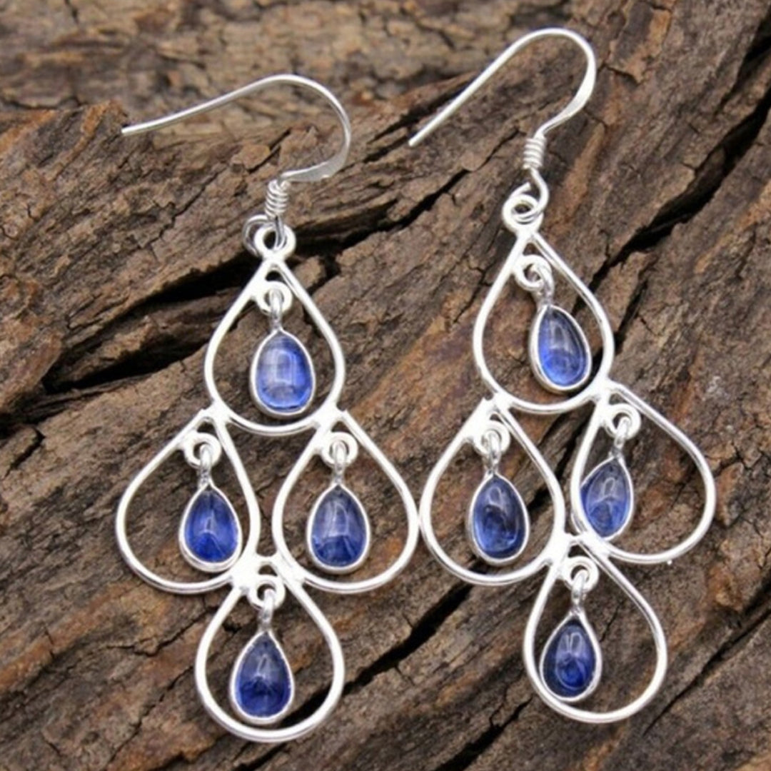 Boucles d'oreilles Blue Crystal Rain