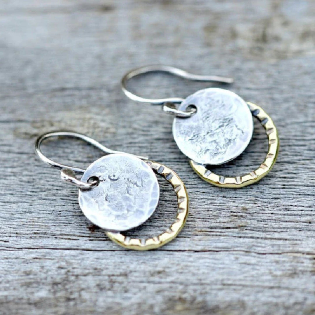 Boucles d'oreilles vintage plaquées or et argent