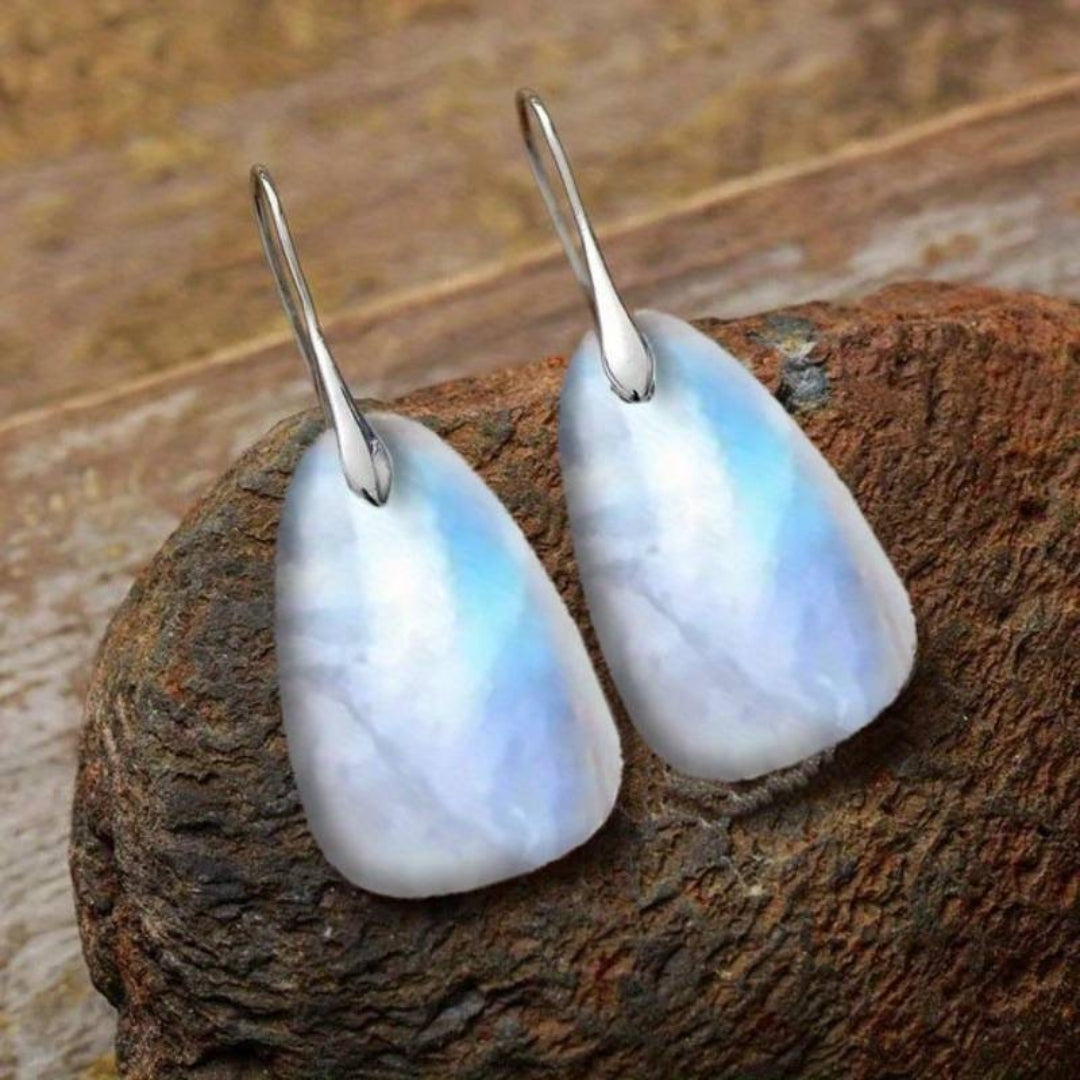 Pendientes vintage de piedra blanca
