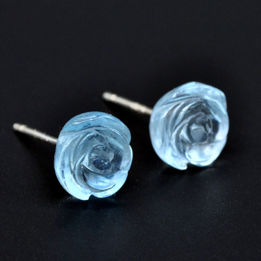Boucles d'oreilles en cristal rose bleue et argent sterling