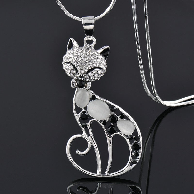 Collar Gatos del Amor en Plata de Ley con Incrustaciones de Circonitas