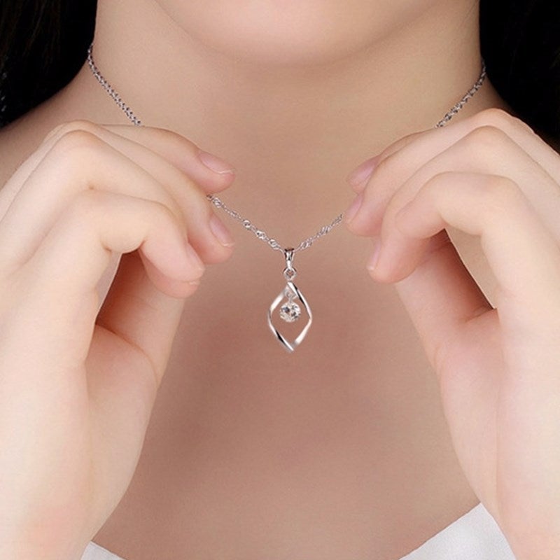 Pendentif en cristal de zircone argenté