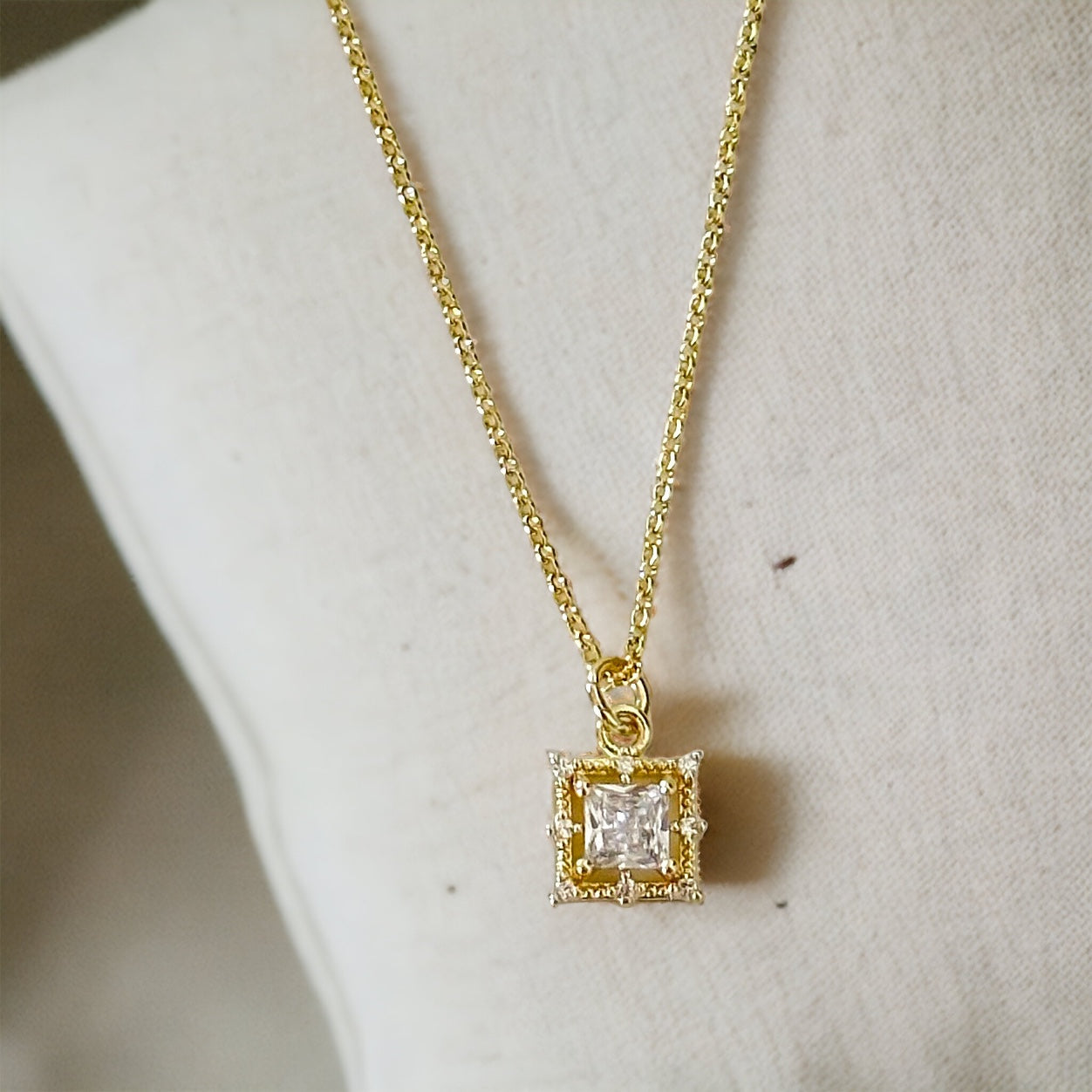 Illaria Square Baguette Necklace