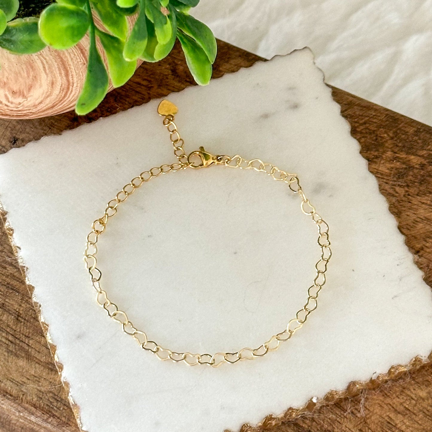 Pulsera de eslabones de corazón Mea