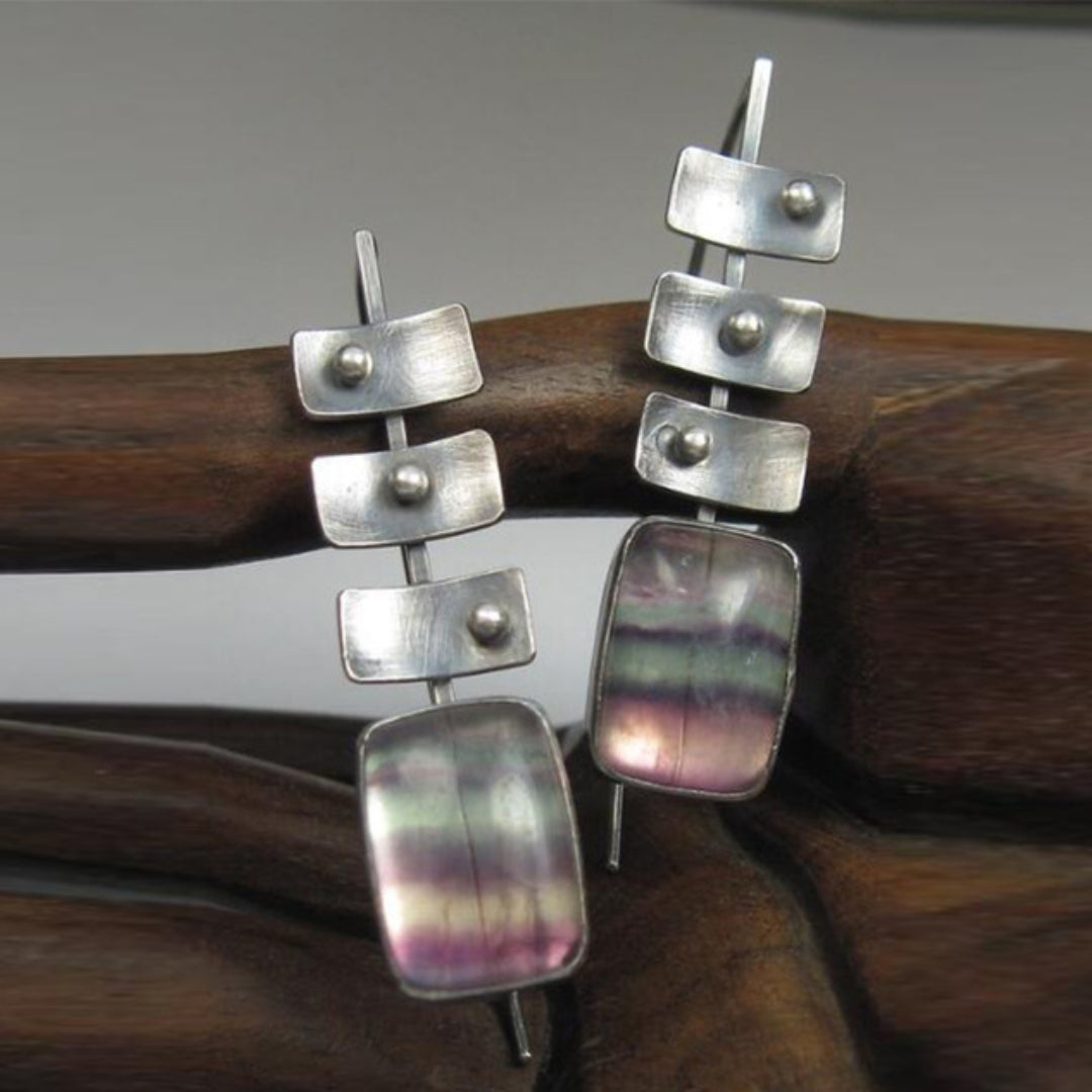 Pendientes vintage de plata descolorida