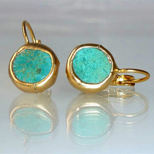 Pendientes vintage de turquesa en oro
