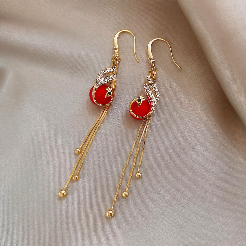 Pendientes festivos con perlas azules