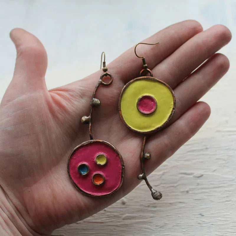 Pendientes vintage pintados a mano