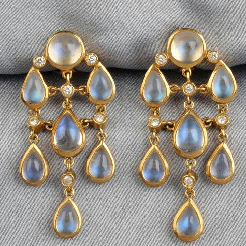 Pendientes vintage de lluvia de cristales
