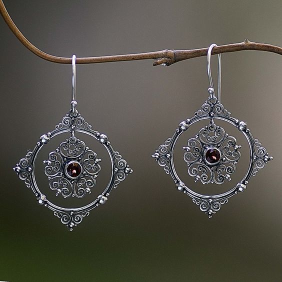 Boucles d'oreilles vintage mandala fleur
