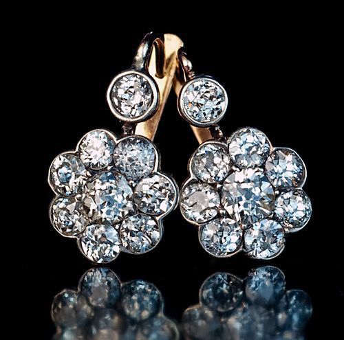 Pendientes vintage de cristal redondo