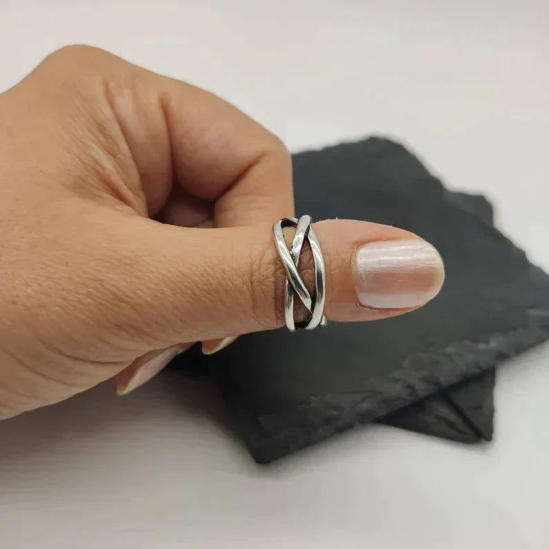 Anillo de plata grueso ajustable