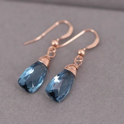 Boucles d'oreilles en cristal bleu