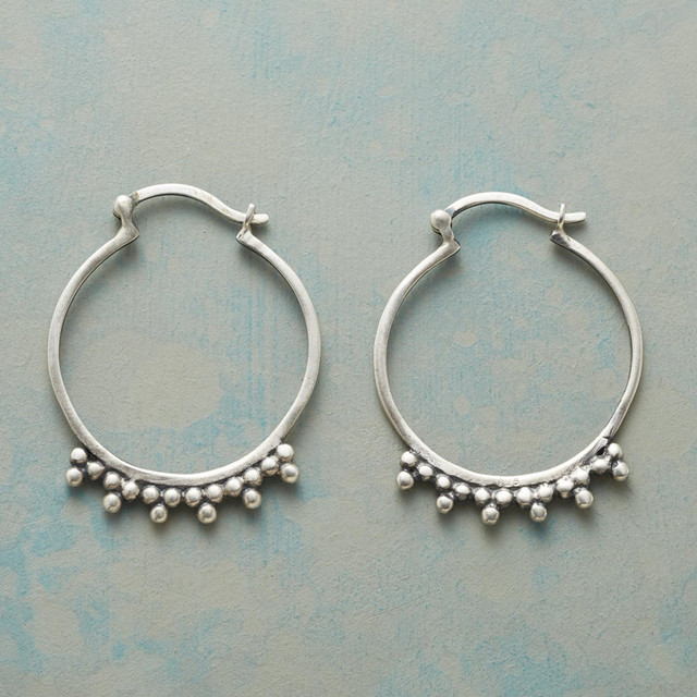 Boucles d'oreilles créoles vintage en argent