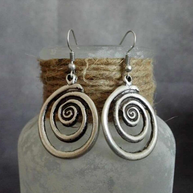 Pendientes de plata con círculos vintage