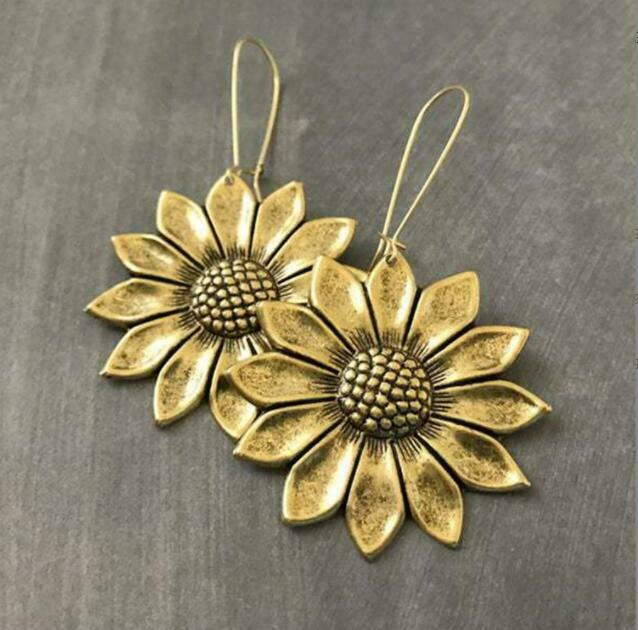 Pendientes de girasol vintage