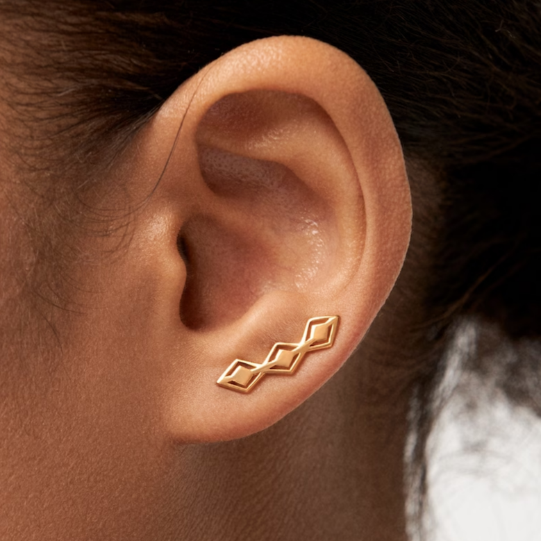 Pendientes vintage de clip dorados