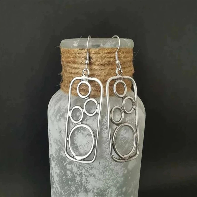 Pendientes vintage de plata hueca