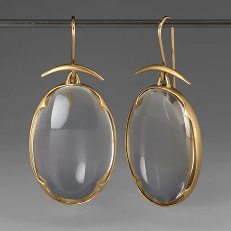 Pendientes vintage de cristal dorado