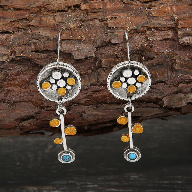 Boucles d'oreilles vintage orange et argent