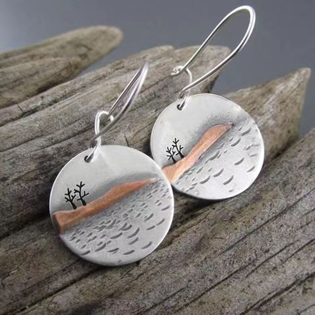 Pendientes de plata de la isla vintage