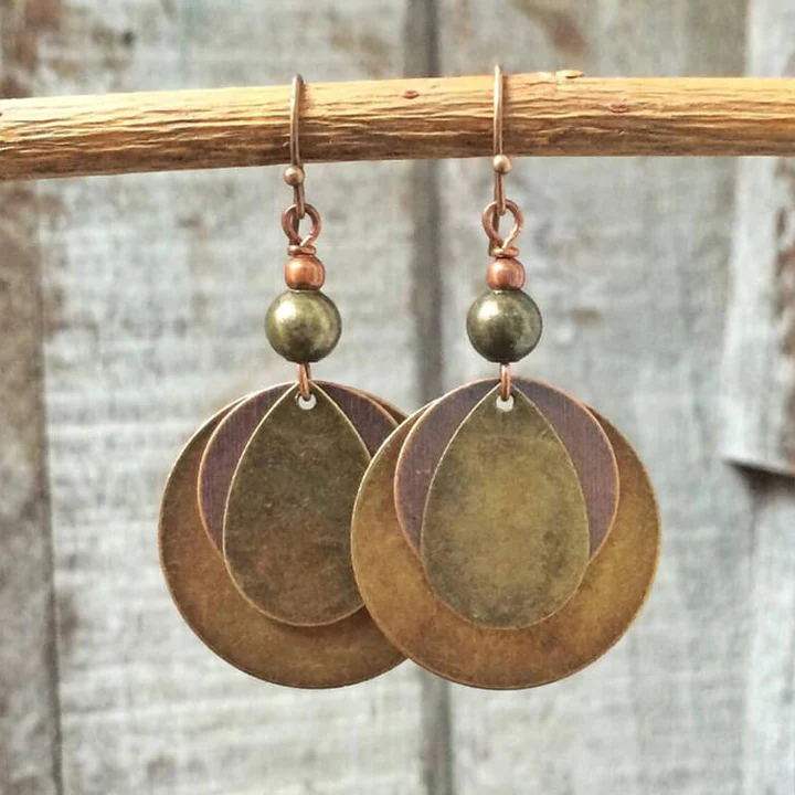 Pendientes redondos marrones vintage