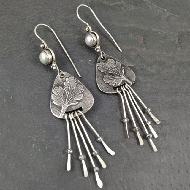 Pendientes vintage de medusas de plata