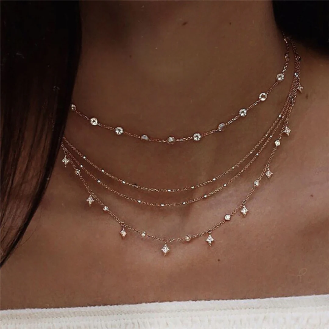 Collier en cristal doré