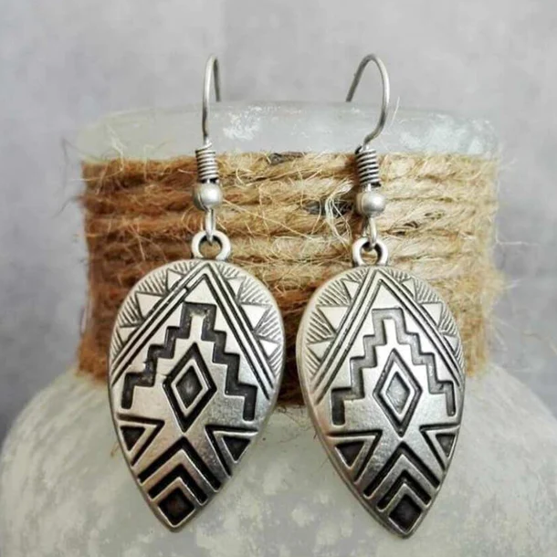 Pendientes étnicos vintage de plata