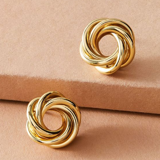 Pendientes vintage de espiral dorada