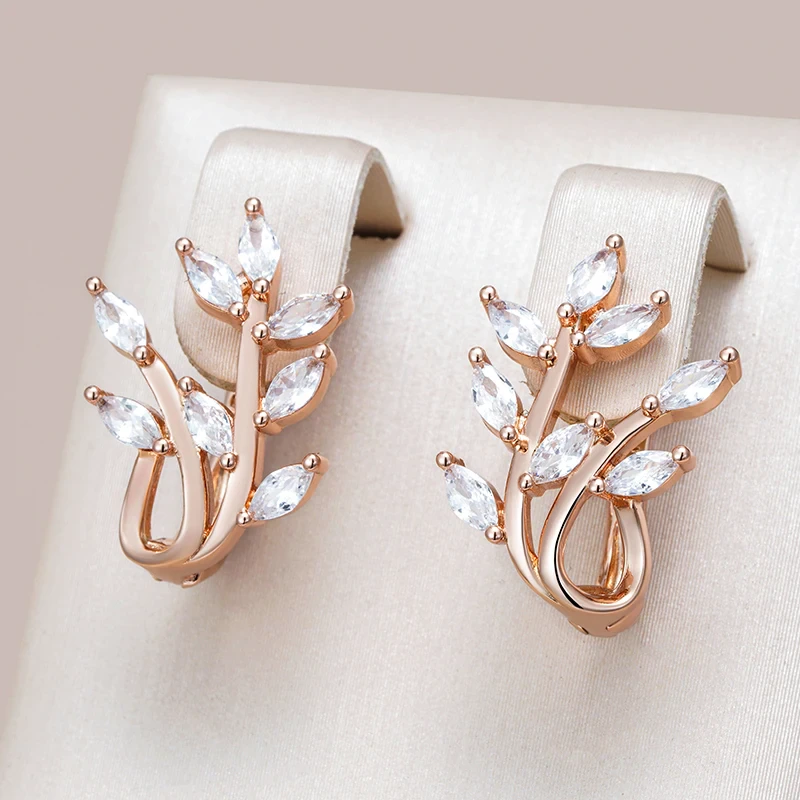 Elegantes pendientes de rama de circonita