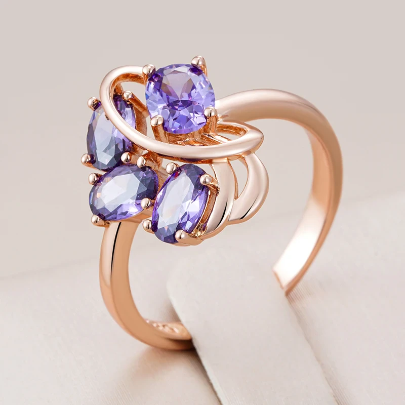 Bague élégante en cristal violet