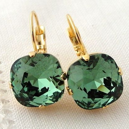Boucles d'oreilles en or et zircon vert