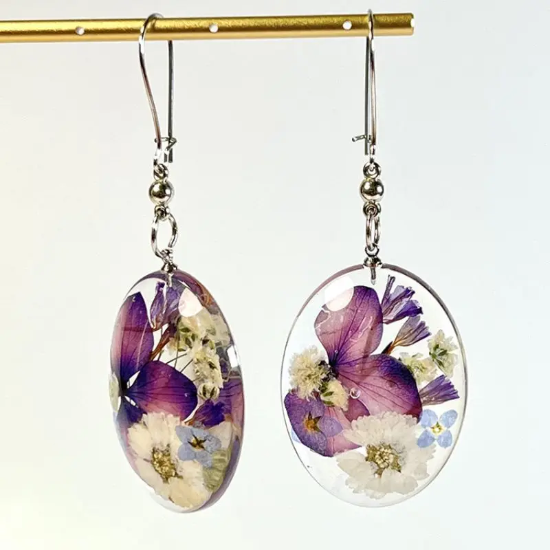 Pendientes vintage de flor de cristal