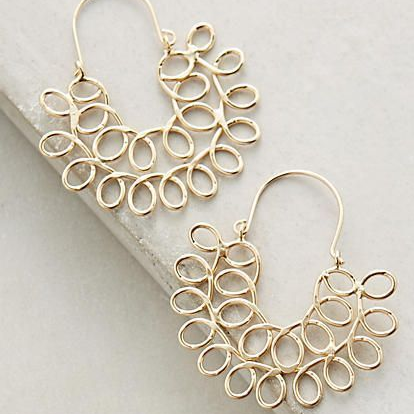 Boucles d'oreilles vintage dorées ajourées mandala