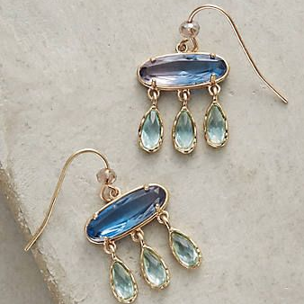Boucles d'oreilles vintage Crystal Cloud Rain