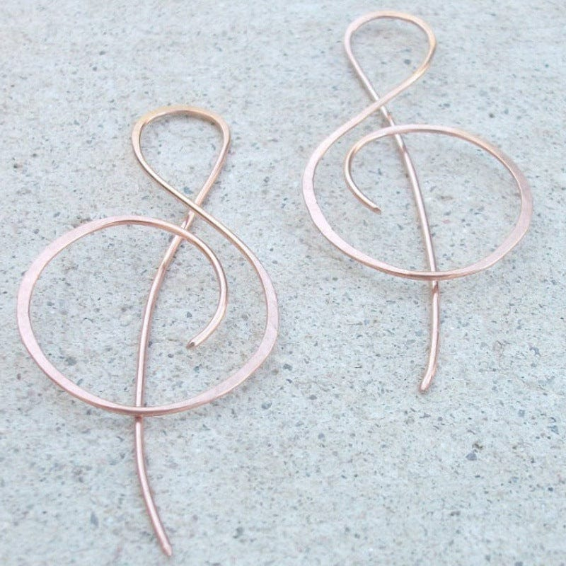 Boucles d'oreilles Clef vintage en or rose
