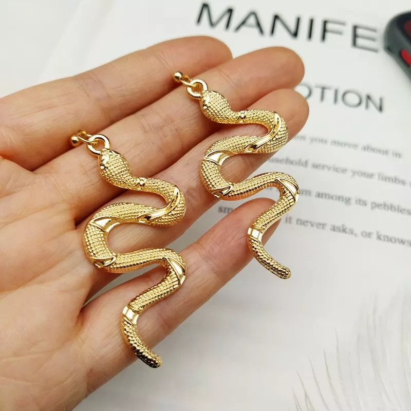 Boucles d'oreilles vintage serpent doré