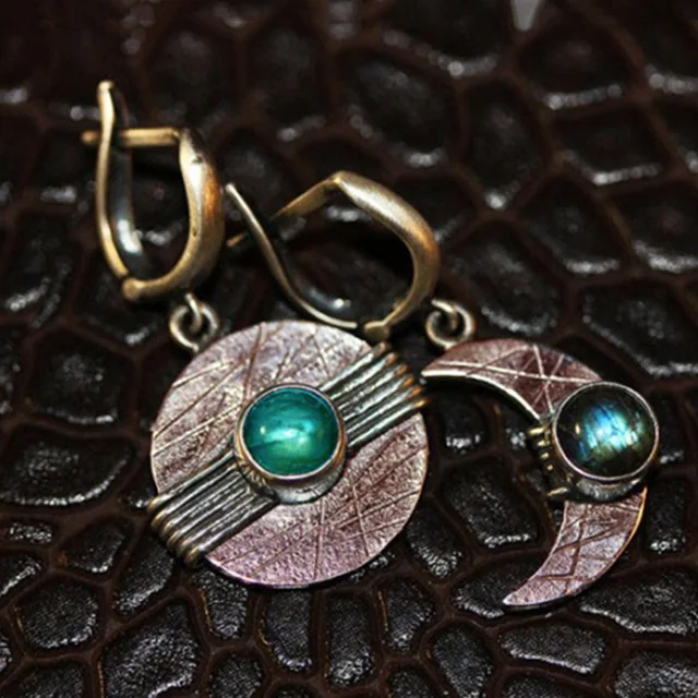 Boucles d'oreilles lunaires vintage délavées
