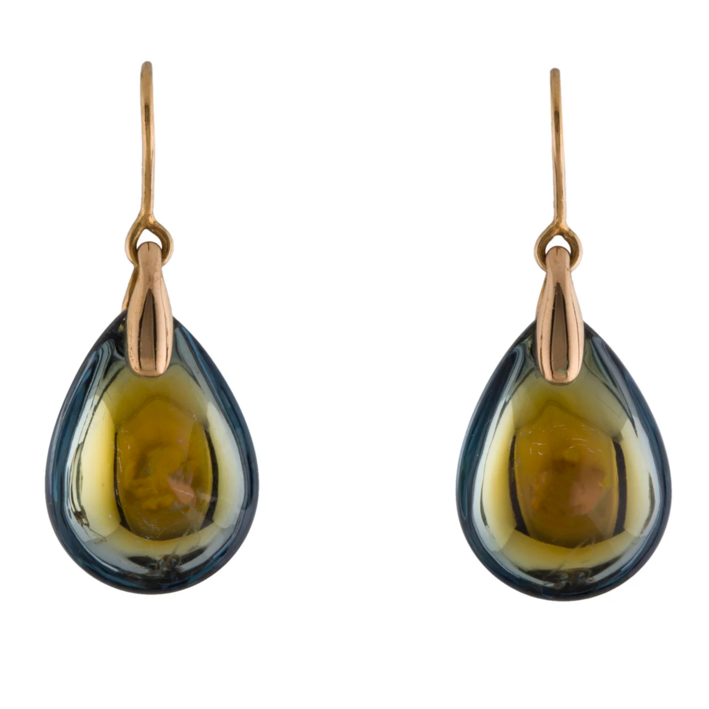 Pendientes vintage de oro con cristales