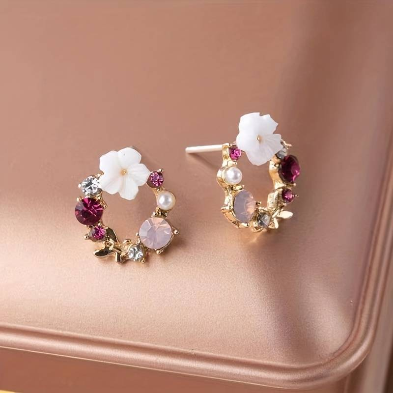 Boucles d'oreilles florales exquises et élégantes