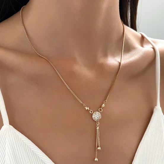 Collier vintage en cristal doré