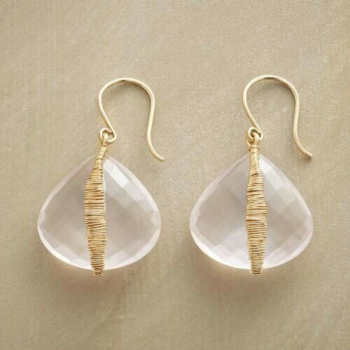 Boucles d'oreilles vintage en cristal blanc et or