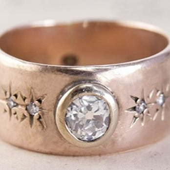 Bague vintage en zircone plaquée or rose