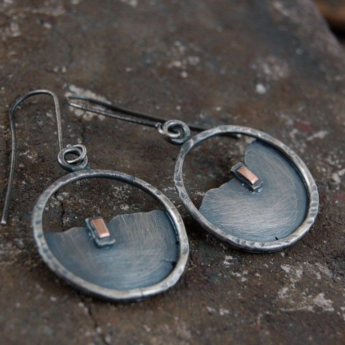 Boucles d'oreilles vintage arrondies plaquées argent