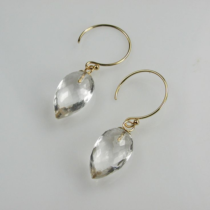 Pendientes colgantes de cristal blanco vintage